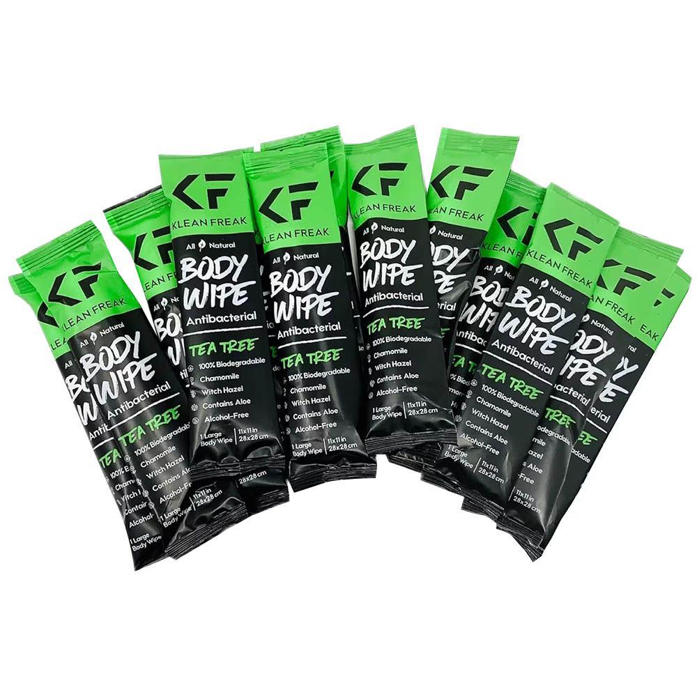 Klean Freak - Body Wipes - Tea Tree - 12 Pcs