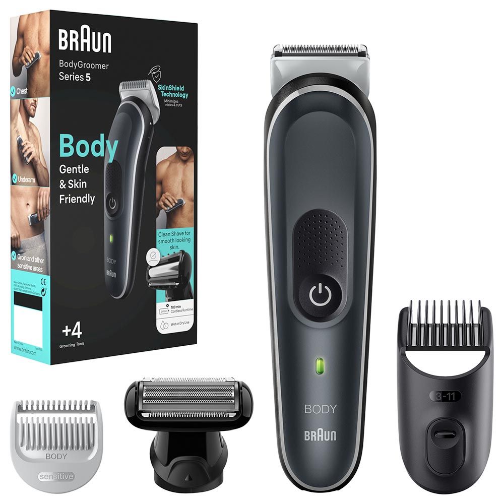 Braun - Series 5 Body Groomer With 4 Grooming Tools - Grey