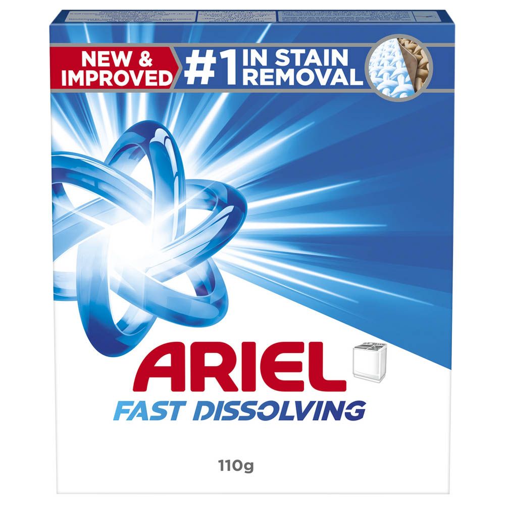 Ariel - Fast Dissolving Laundry Detergent Powder - 110 g