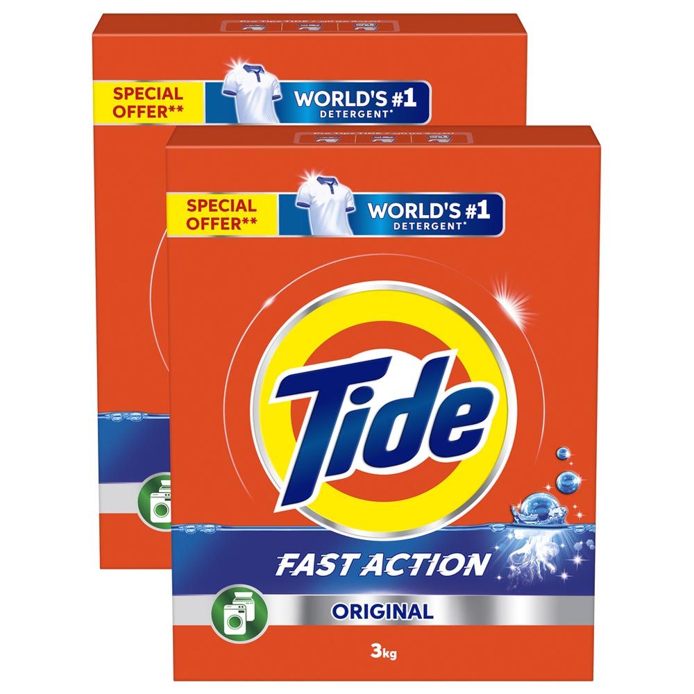 Tide - Fast Action Laundry Detergent Powder - 3 Kg - Pack of 2