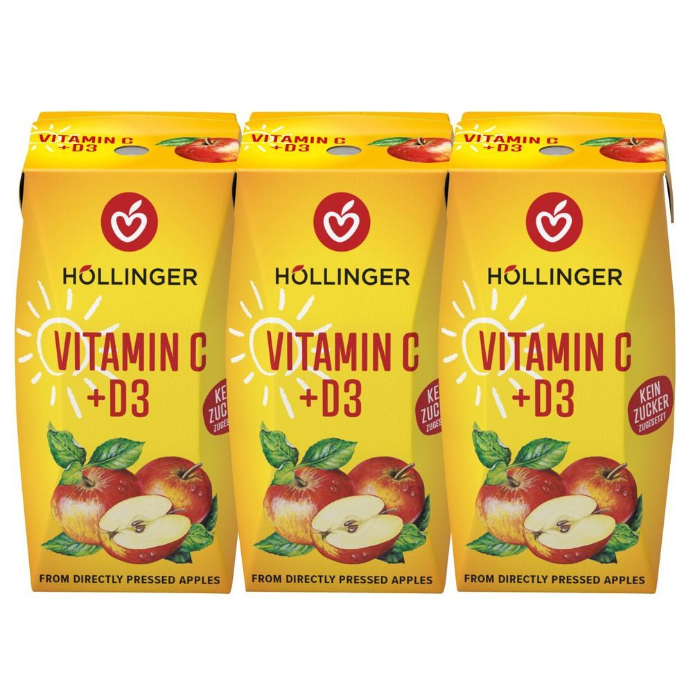 Hollinger - Apple Juice With Vitamin D3 - 3 Pcs - 200ml