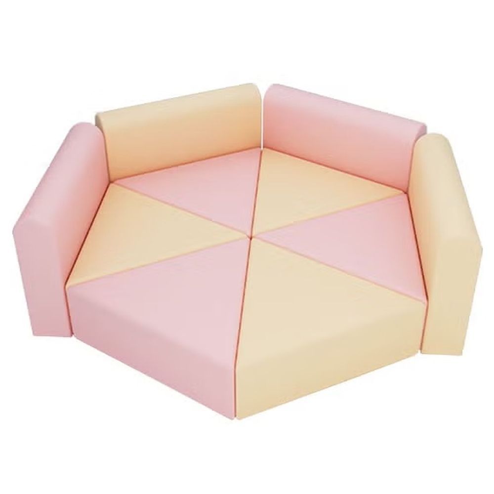 Megastar - Peachy Pink Six Sided Sofa L Soft Play Zone Island Activity Set