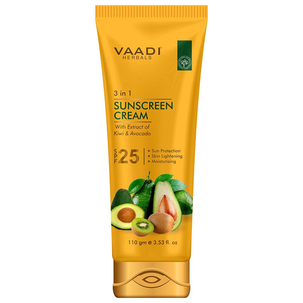 Vaadi Herbals - 3-In-1 Sunscreen Cream w/ SPF 25 - 110 gm