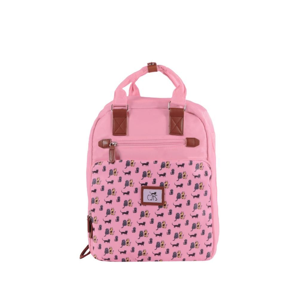 Biggdesign - Cats Laptop Backpack - Pink - 15-Inch