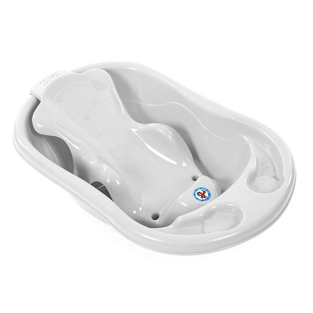 SunBaby - Plastic Bathtub w/ Bath Seat Sling - White