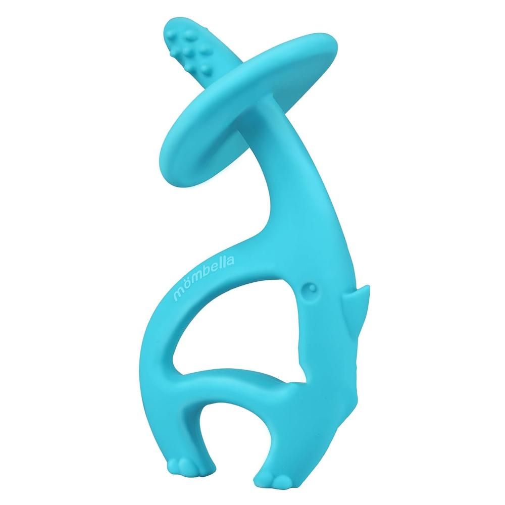 Mombella - Dancing Elephant Teether Toy With Clip - Blue