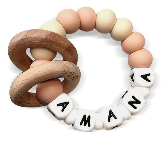 Desert Chomps - Personalized Teether Ringlet - Peaches