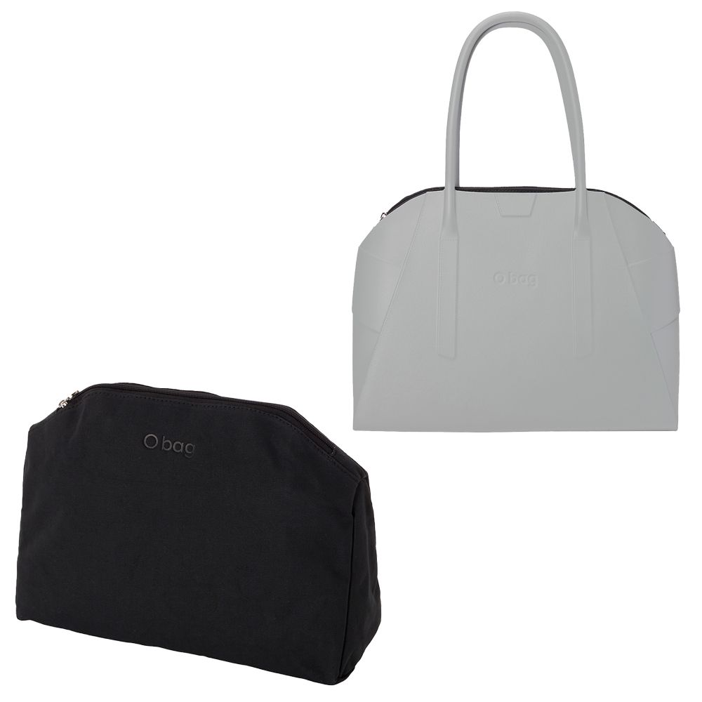 O Bag - Unique XL Handbag w/ Inner Pouch - Light Grey