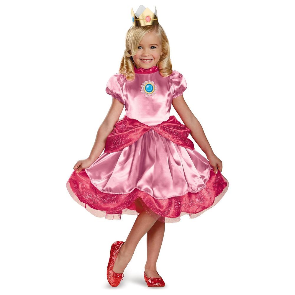 Party Centre - Nintendo Super Mario Brothers Princess Girls Costume - Pink