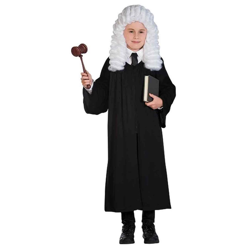 Party Centre - Childrens Judge Robe Black Fancy Costume