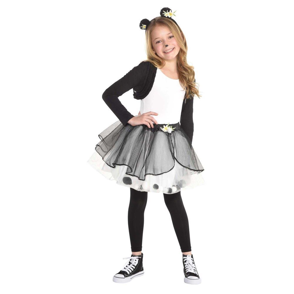 Party Centre - Childrens Panda Tutu & Headband Fancy Costume