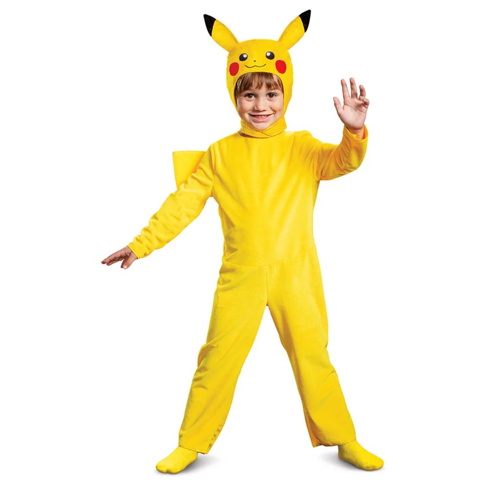 Party Centre - Official Pokemon Pikachu Hooded Jumpsuit Costume - Yellow