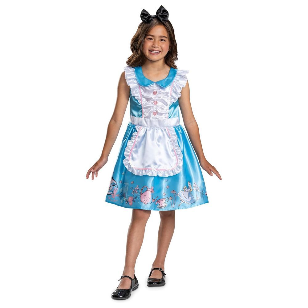 Party Centre - Alice In Wonderland Classic Costume Dress With Headband - Blue