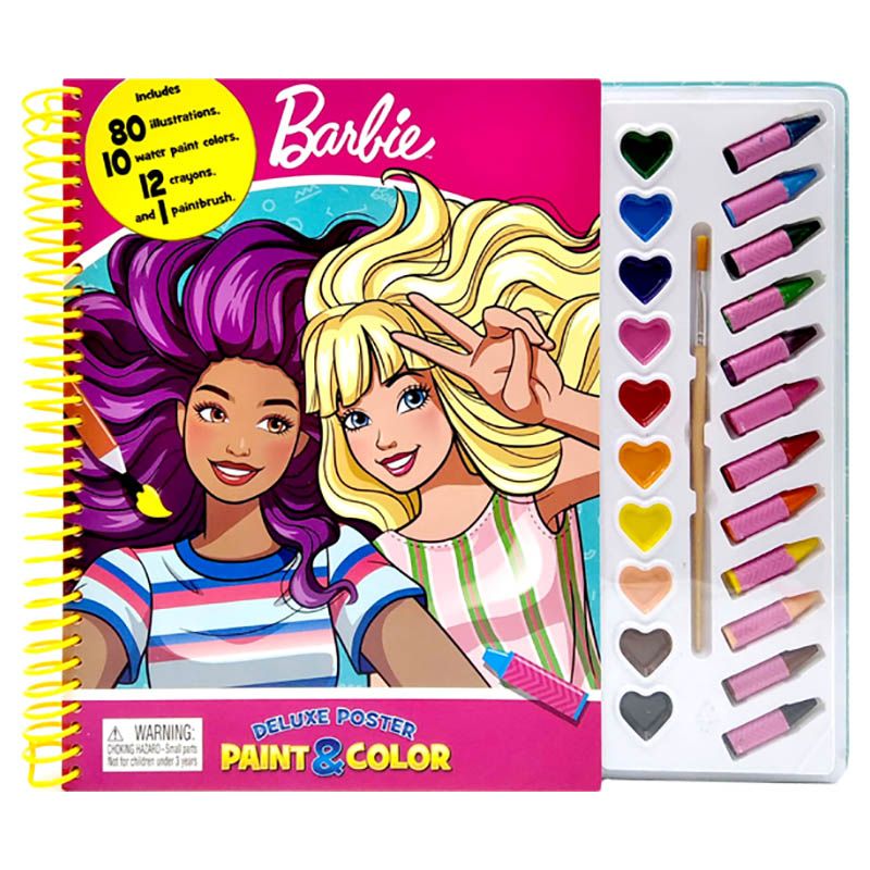 Mattel Barbie Deluxe Poster Paint & Color Book