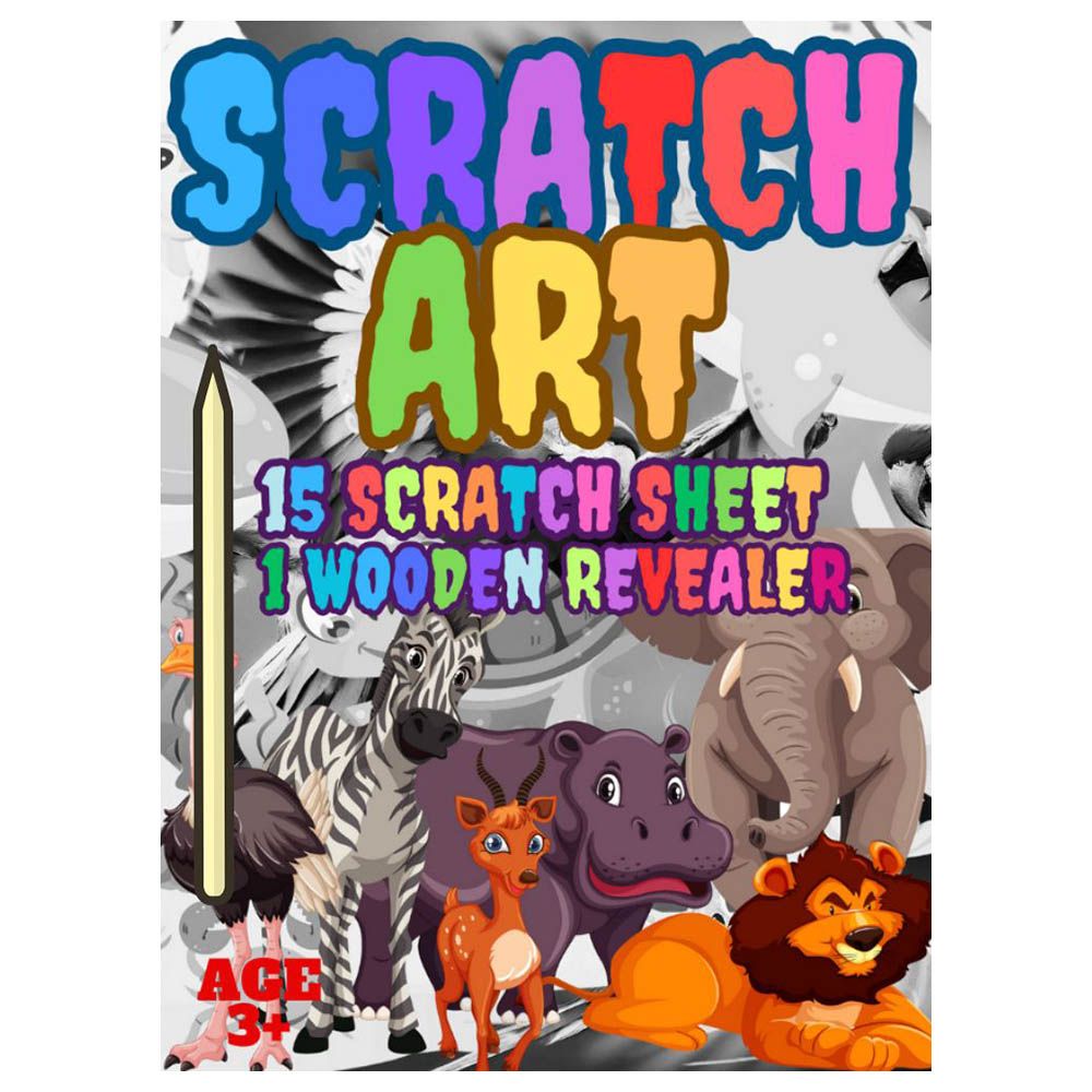 Just Kidding - Animal Scratch Art Book With Wooden Revealer