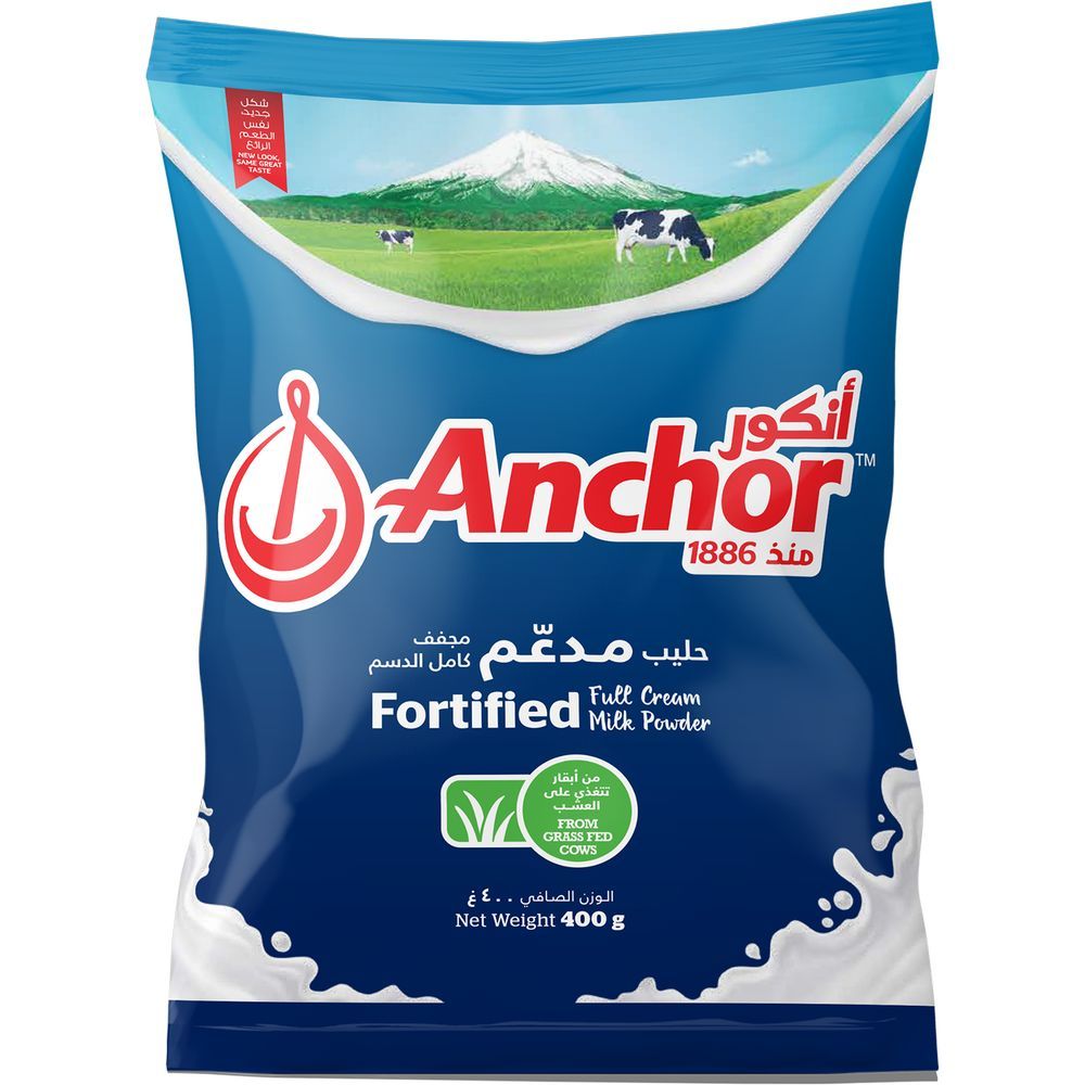 Anchor - Fortified Full Cream Milk Powder Pouch 400g