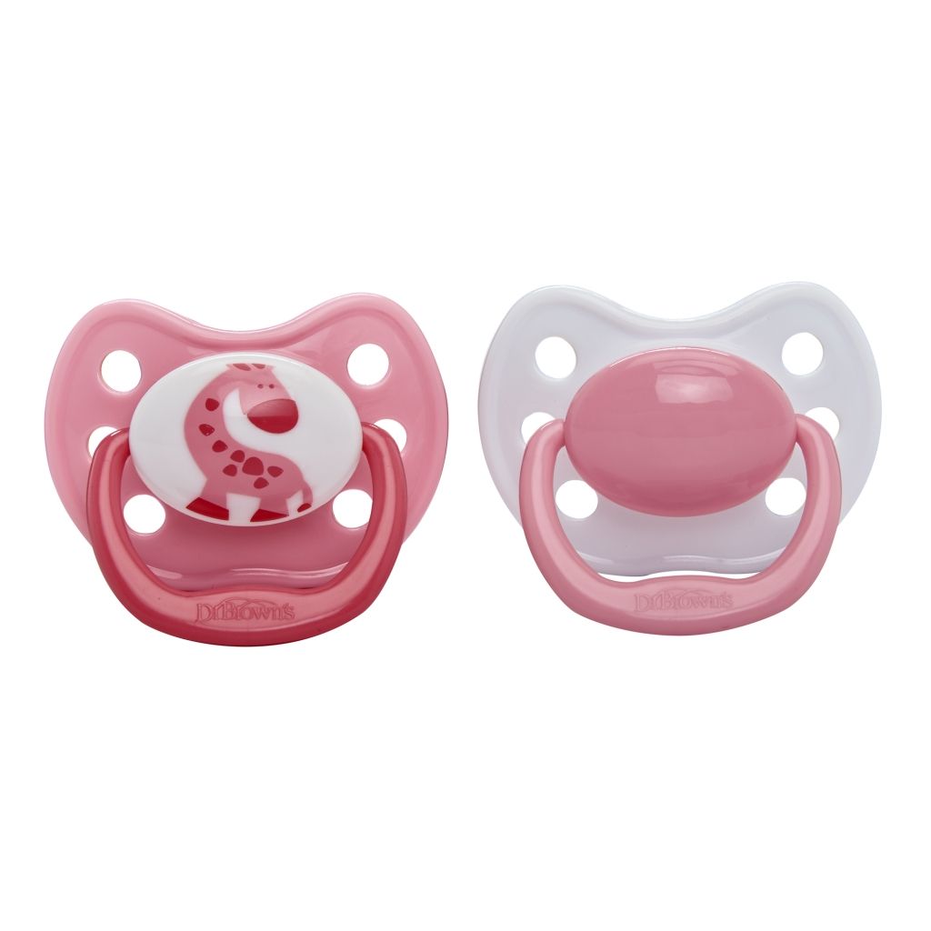 Dr. Brown's - Ortho Pacifiers - Stage 2 Pink Giraffe