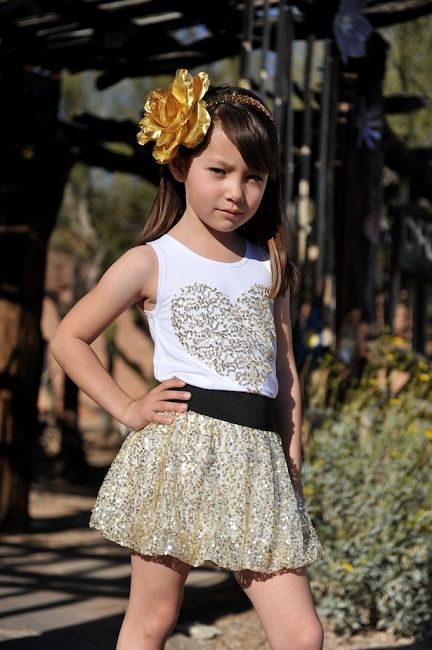 Flowers By Zoe Gold Sequin Skirt