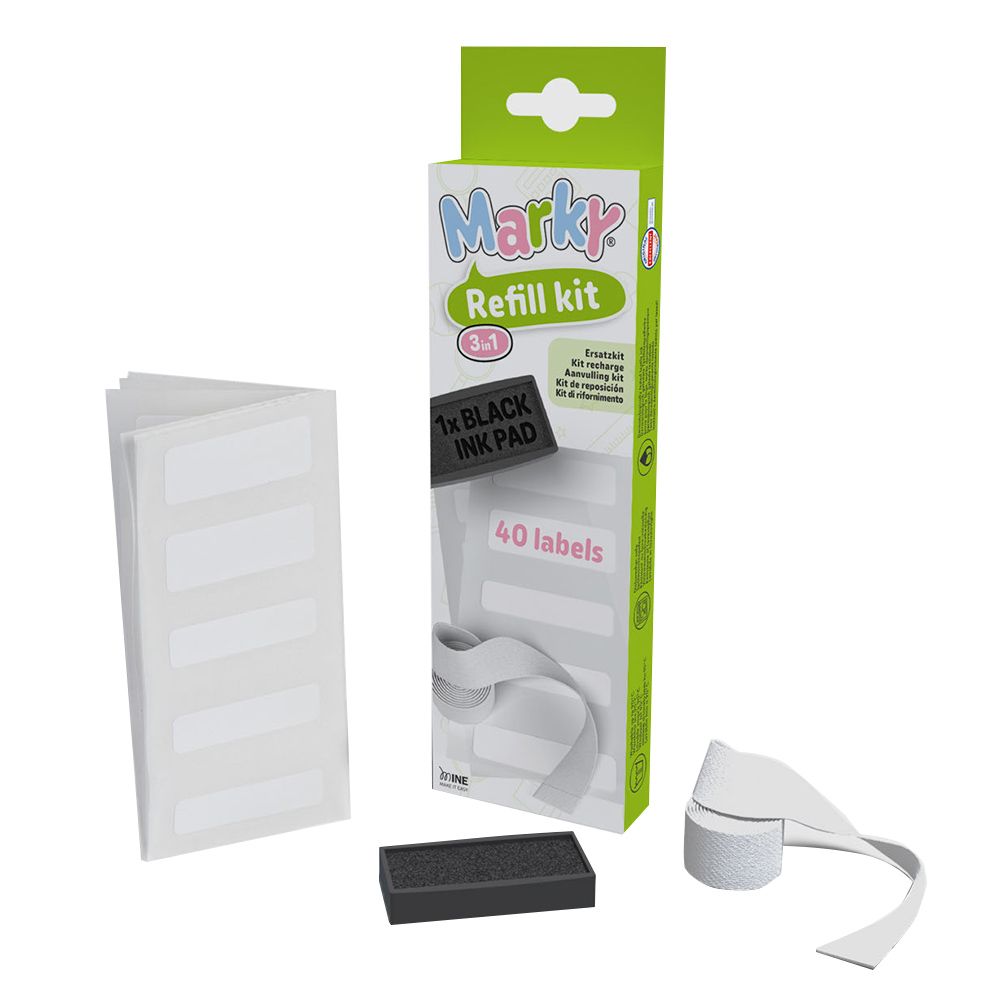 Mine Stamp - Marky Ink Pad With Tape And 40 Labels Refill Kit