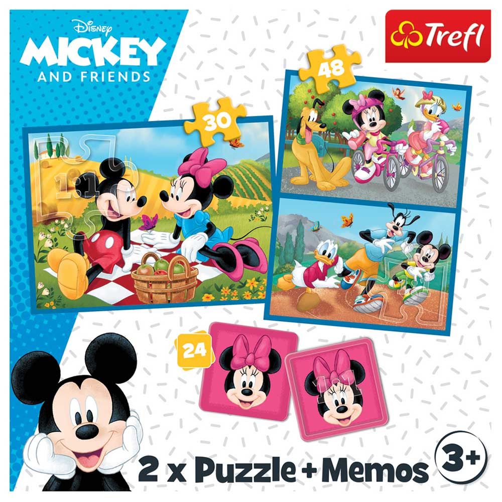 Mickey Mouse - 2-In-1 Meet The Disney Characters Puzzle w/ Memos - 78pcs