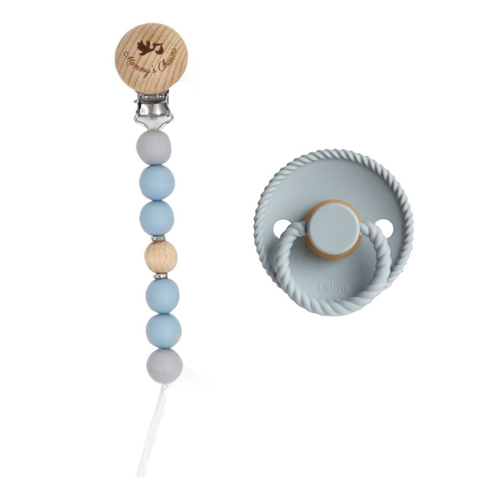 Mommy's Charms - Amber Frigg Pacifier With Clip - 2 Pcs - Blue