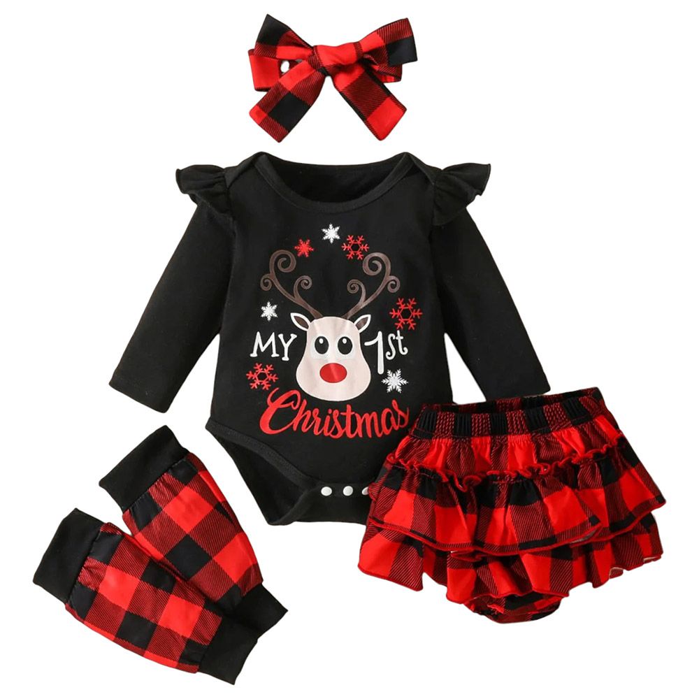 Highland - 4pc-Set - My First Christmas Matching Set - Black