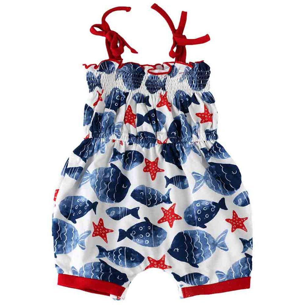 Tiny Hug - Baby Girl Sea Print Romper