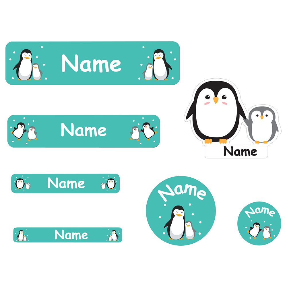 Mylabels - Personalized Shoe Labels - Penguin Family - Pack of 12