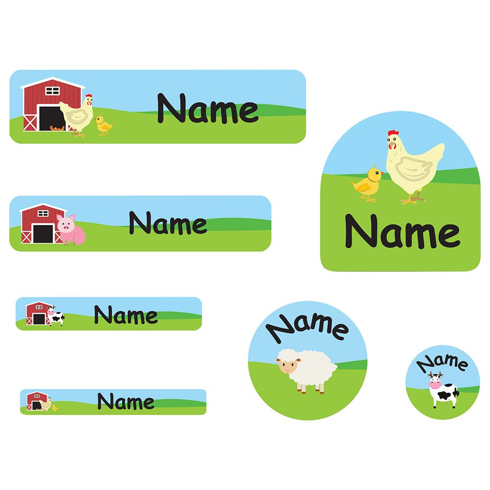 Mylabels - Personalized Shoe Labels - Cute Animal Farm - Pack of 12