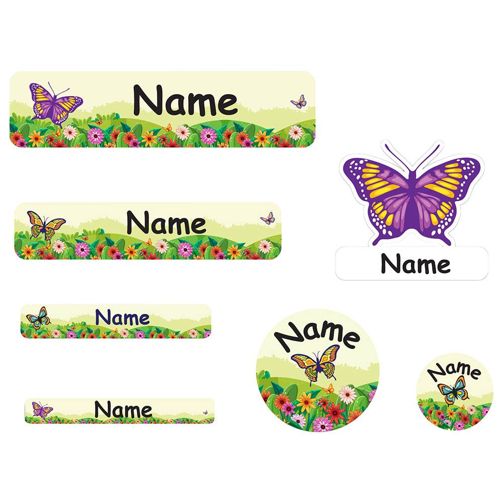 Mylabels - Personalized Shoe Labels - Butterfly Garden - Pack of 12