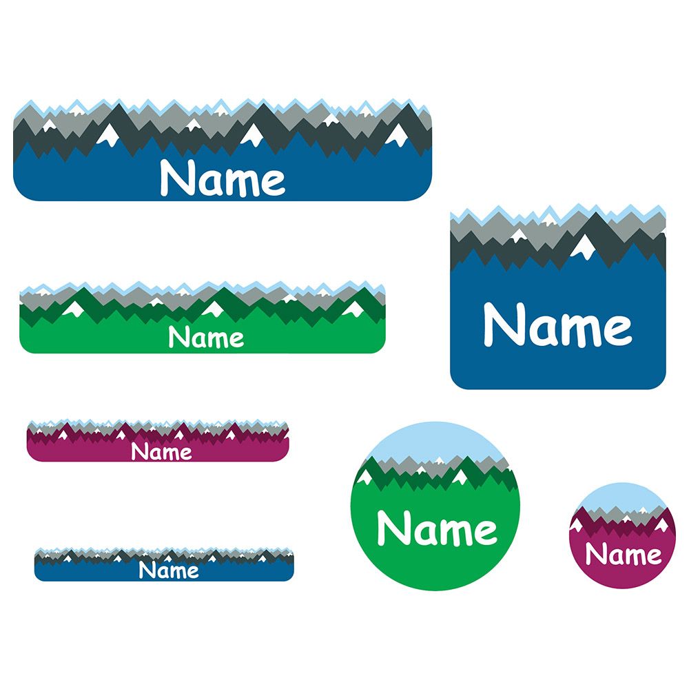 Mylabels - Personalized Shoe Labels - Mountain Top - Pack of 12