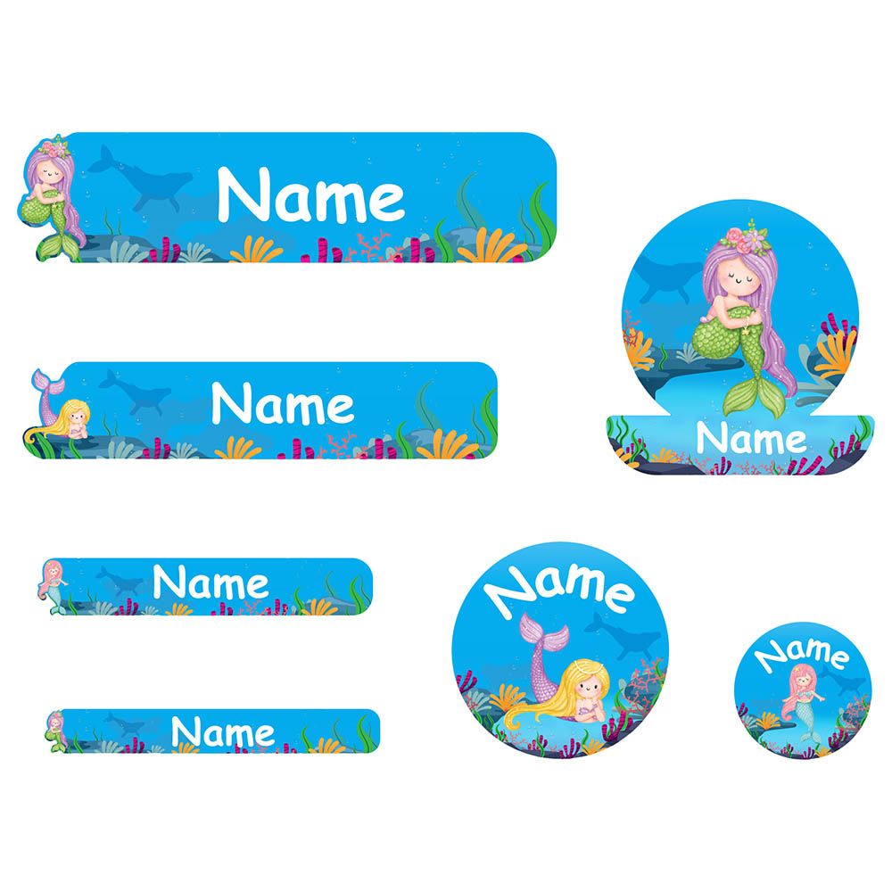 Mylabels - Personalized Shoe Labels - Mermaid - Pack of 12