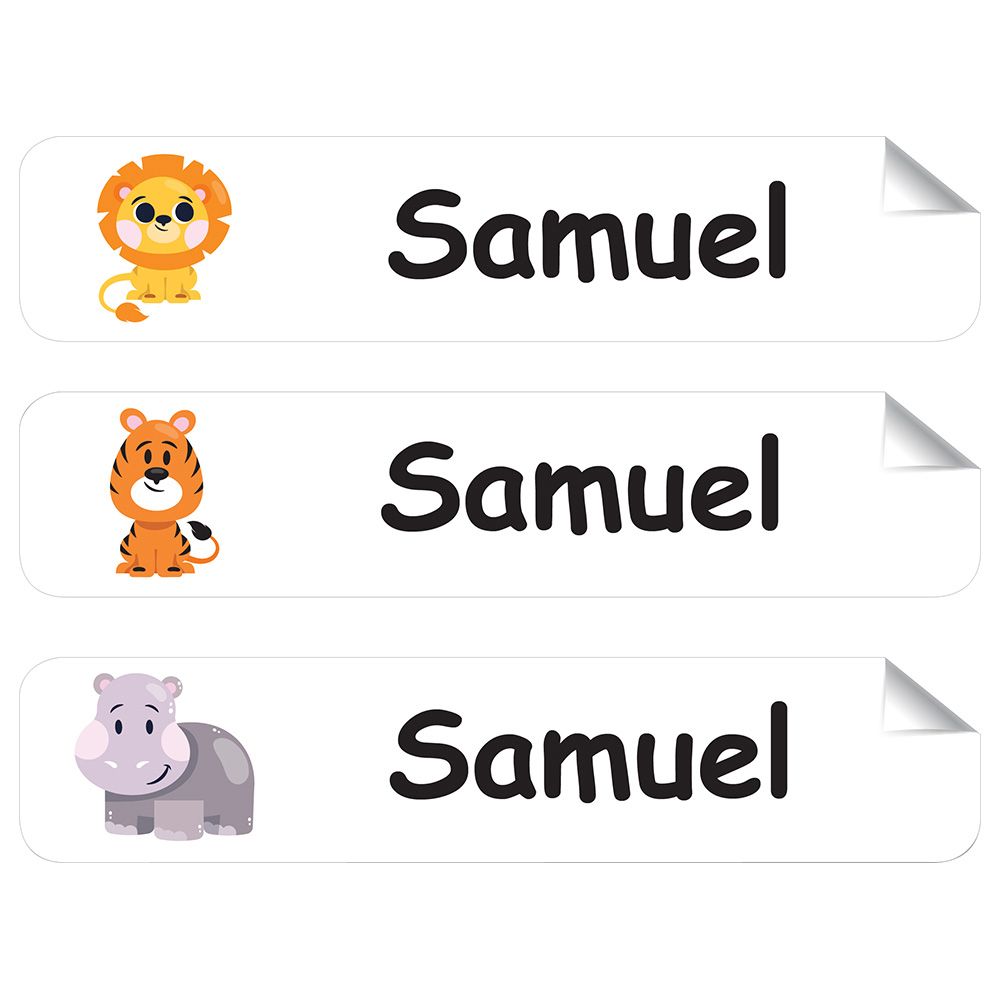 Mylabels - Personalized Labels - Jungle Animals - Pack of 30 - Large