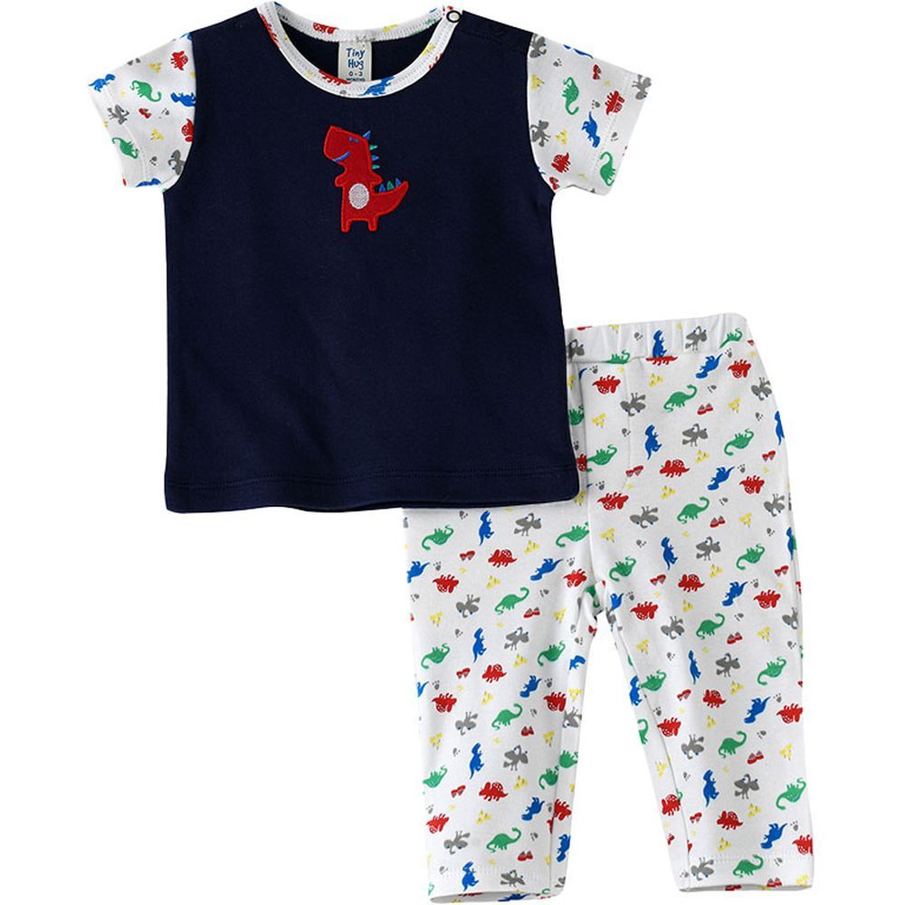 Tiny Hug - 2pc-Set - Baby Boy Top & Bottom - Black/White_0-3M