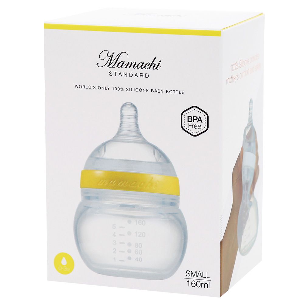 Mamachi - 100% Silicone Standard Baby Bottle - 160 ml - Yellow