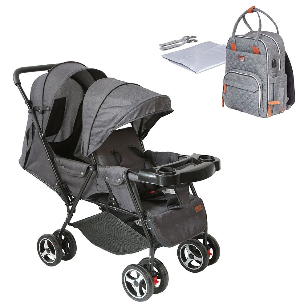 Moon - Magnum Easy Fold Twin Stroller w/ Nutra Diaper Backpack