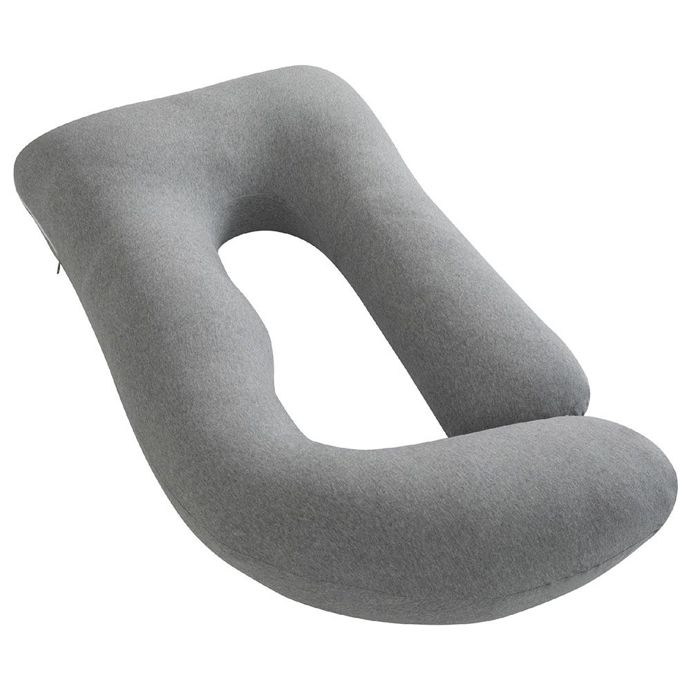 Moon - Organic U Shaped Pregnancy Pillow - Light Grey