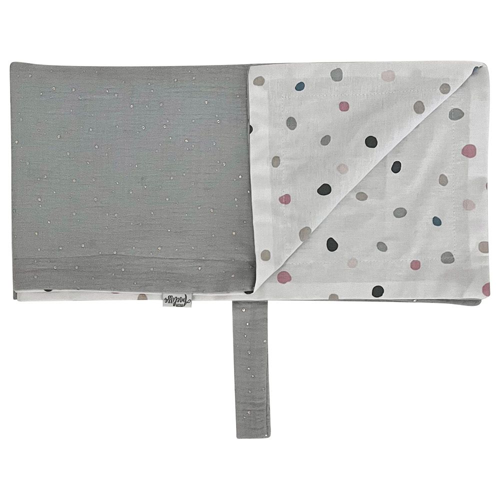 Mon.Amelissa - Personalised Cotton Blanket With Hanger - Dusty Blue - 100x100cm