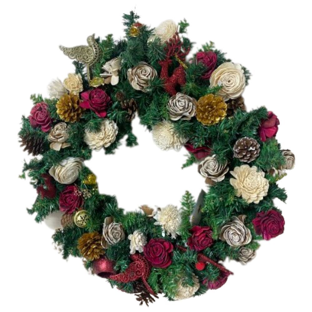 Merry Christmas - Flower Wreath - 60 cm