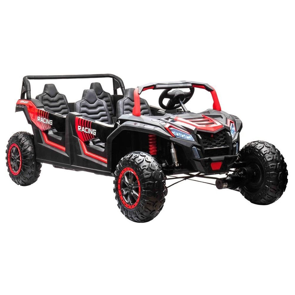 Myts - 4-Seat Electric Ride-On Car With Lights - Red - 48 V