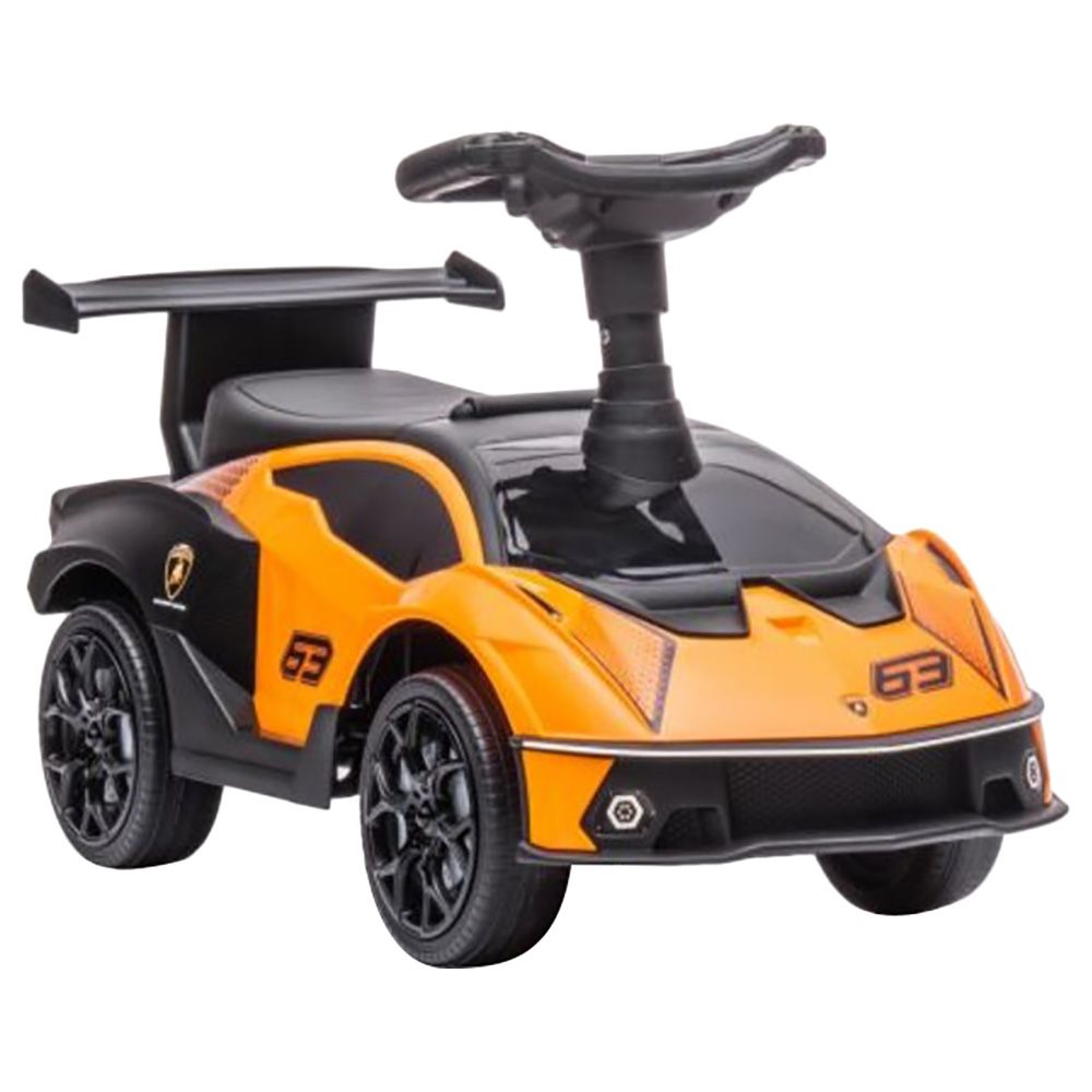 Myts - 2-In-1 Lamborghini Kids Push Along Ride On - Orange