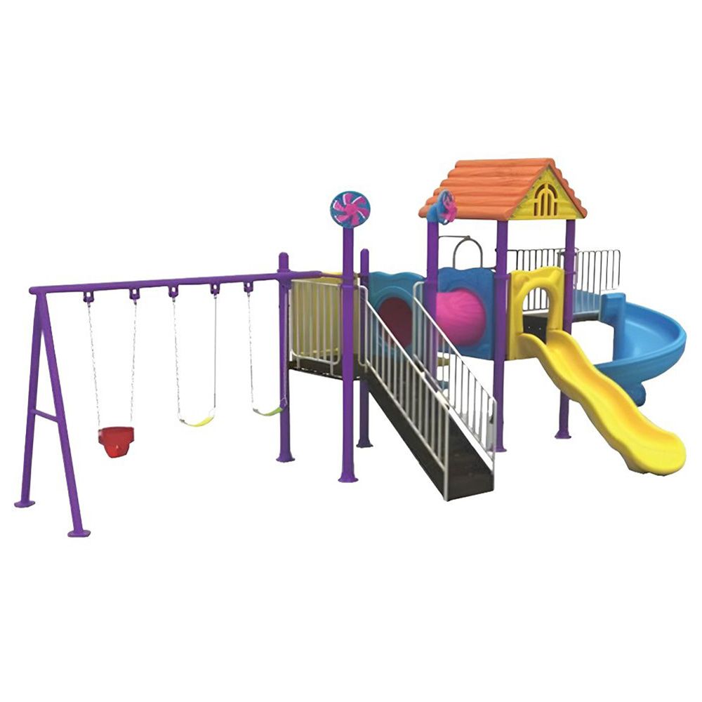 Myts - Outdoor Playground With 3 Swings and Backyard Slide