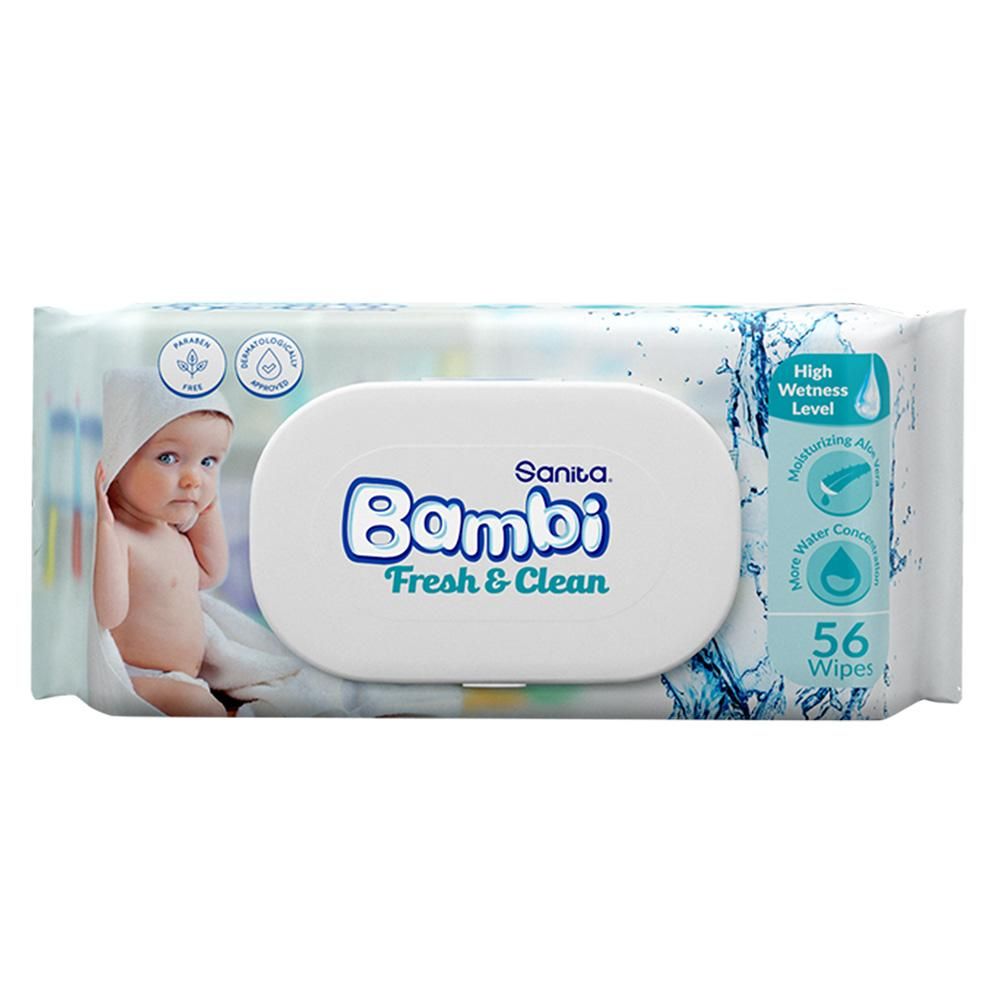 Sanita Bambi - Baby Wet Wipes Fresh and Clean - 56 Wipes