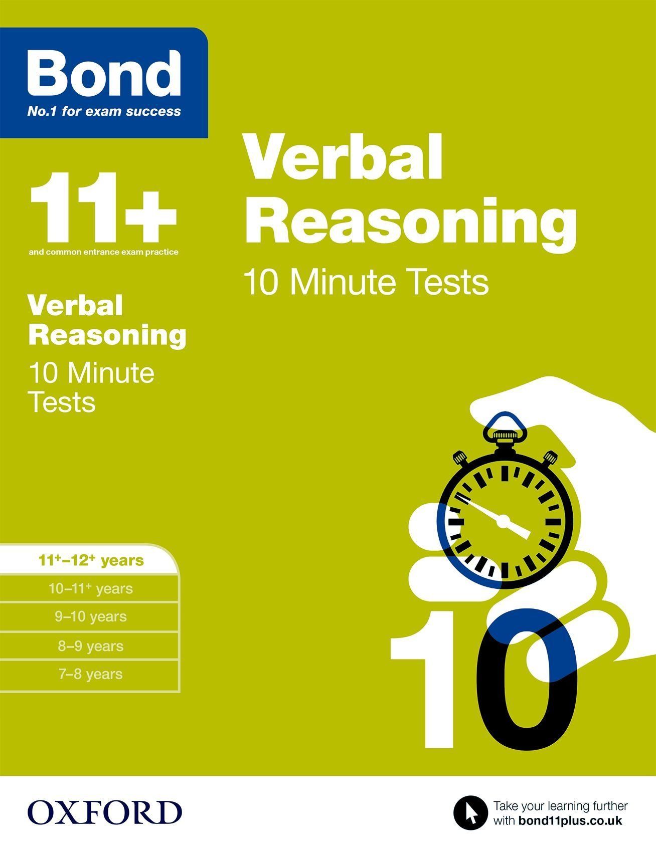 Bond 11+ 10 Minute Tests Verbal Reasoning 11-12+ Years