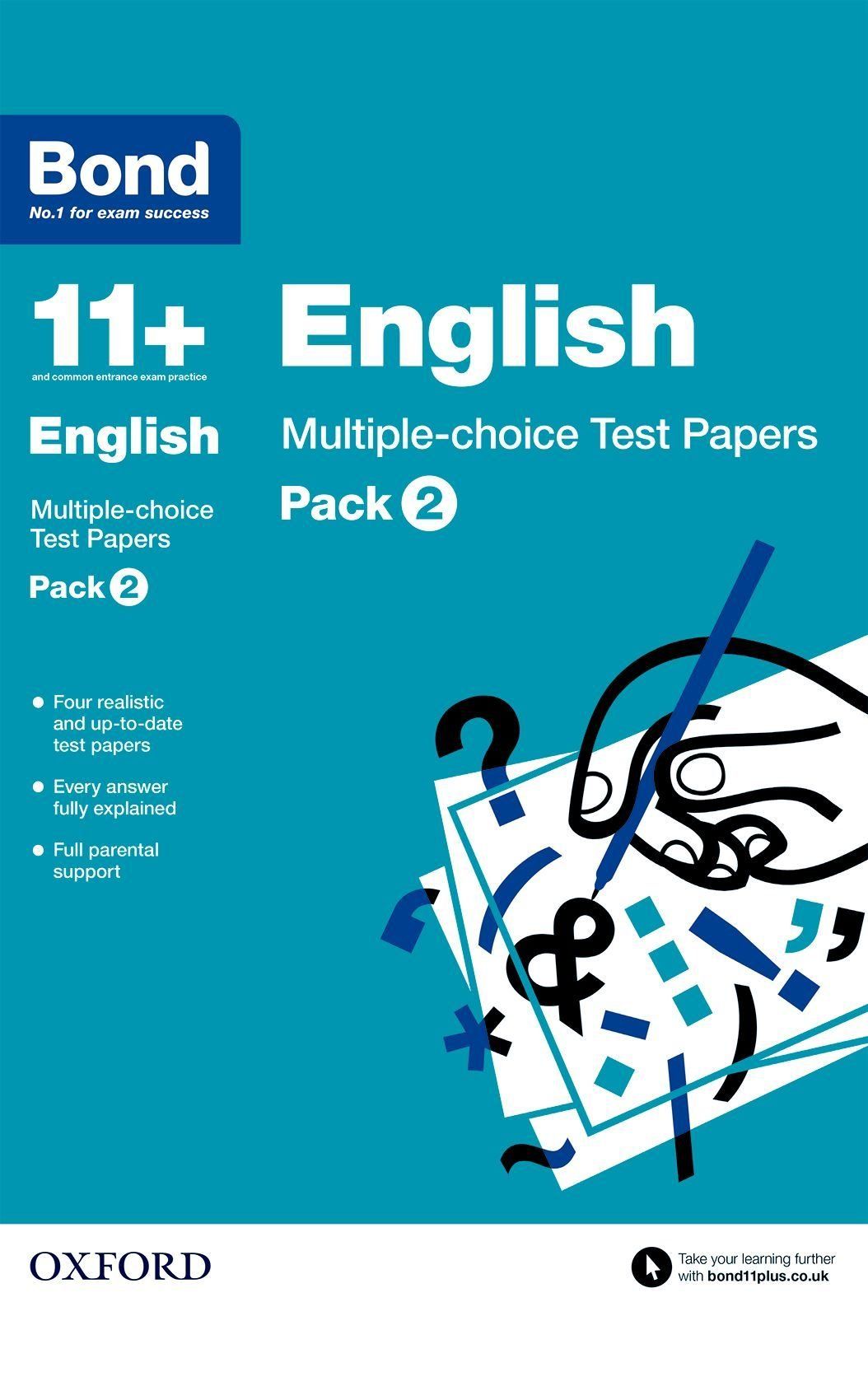 المجموعة 2 في اللغة الانجليزية من أوراق اختبارات الاختيار من متعدد من بوند لتمارين 11+ للأعمار من 9 - 11 سنة