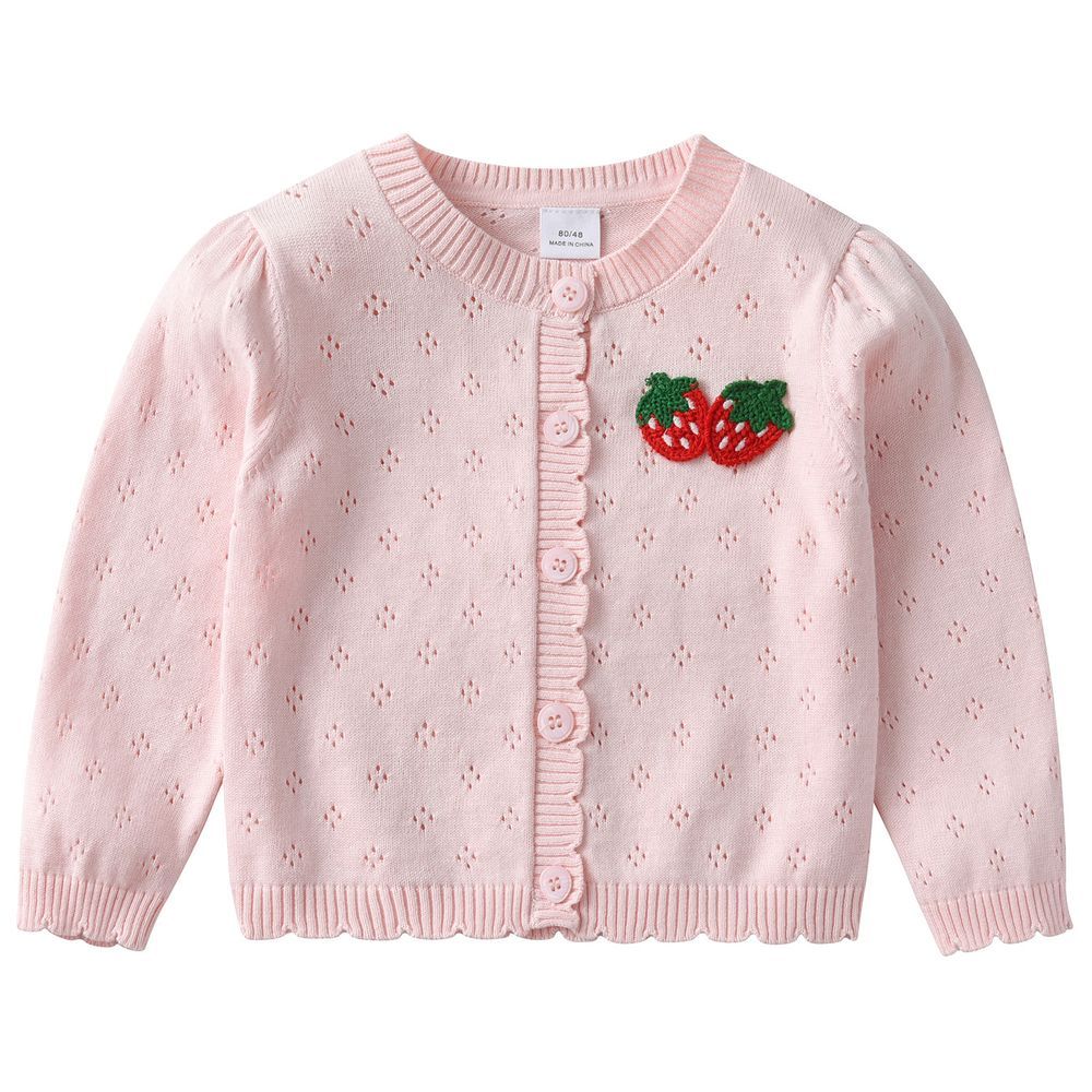 Sugar Rush - Embellished Round Neck Full Sleeves Jacket - Pink