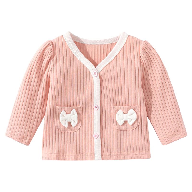 Sugar Rush - Appliqued V-Neck Full Sleeves Jacket - Pink