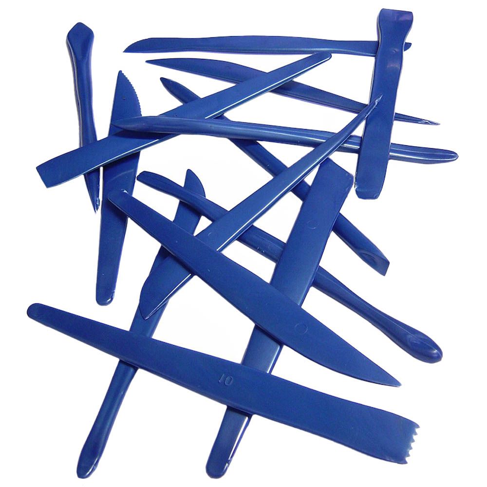 TTS - Plastic Clay Modelling Tools - Blue - 14pcs