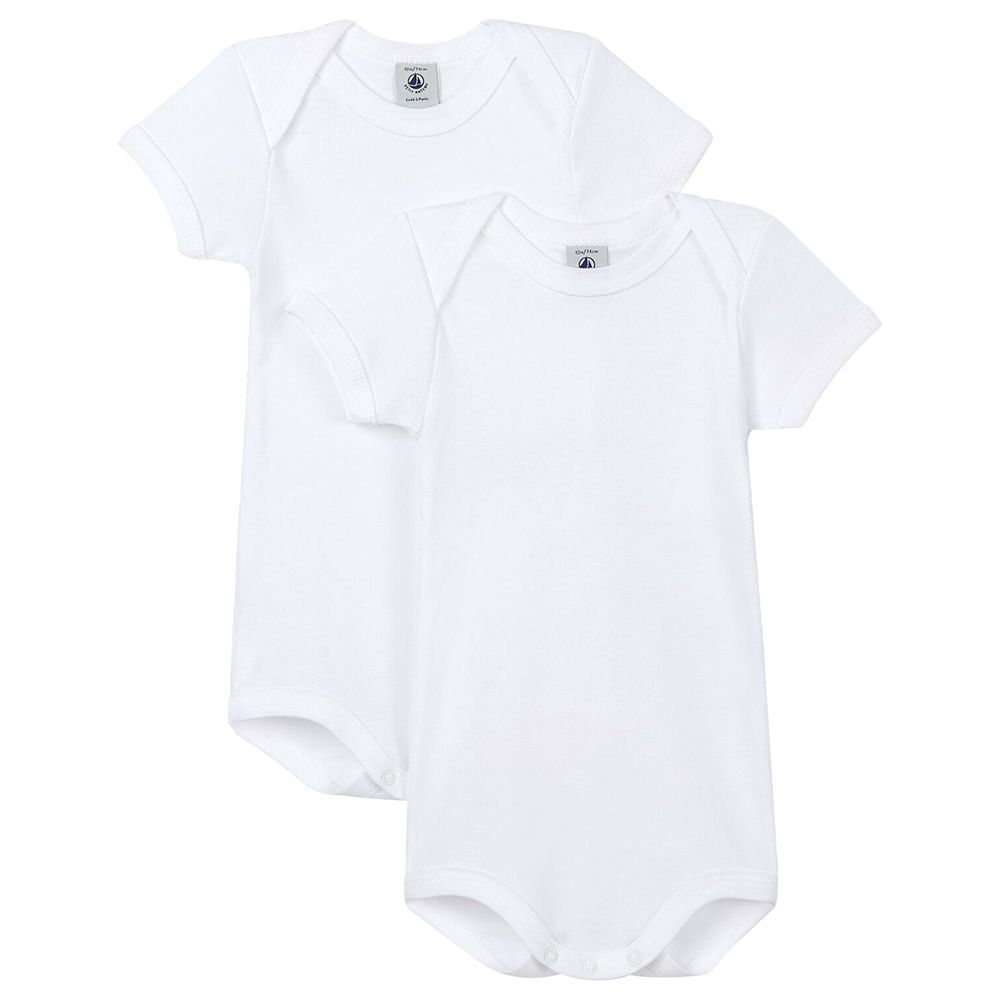 Petit Bateau - 2pc-Set - Babies' Short-Sleeved Bodysuit - White