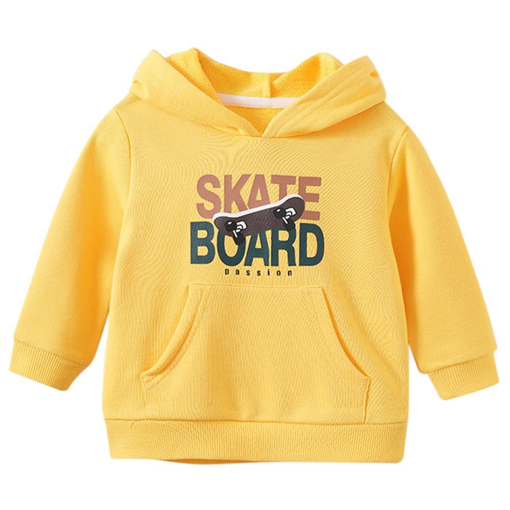 Sugar Rush - Printed Hooded Full Sleeves Sweatshirt - Yellow